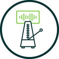 métronome ligne cercle icône conception vecteur