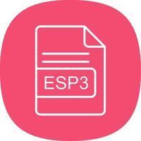 esp3 fichier format ligne courbe icône conception vecteur