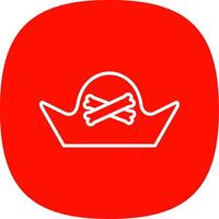 pirate chapeau ligne courbe icône conception vecteur