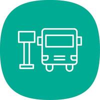 autobus station ligne courbe icône conception vecteur