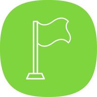 drapeau ligne courbe icône conception vecteur