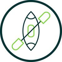 kayak ligne cercle icône conception vecteur