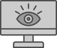 surveillance ligne rempli niveaux de gris icône conception vecteur