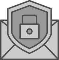 email protection ligne rempli niveaux de gris icône conception vecteur
