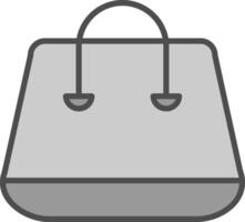 achats sac ligne rempli niveaux de gris icône conception vecteur