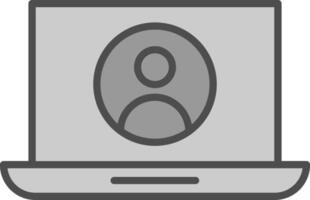 utilisateur profil ligne rempli niveaux de gris icône conception vecteur