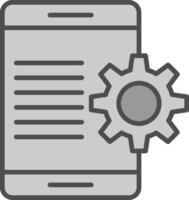 app développement ligne rempli niveaux de gris icône conception vecteur