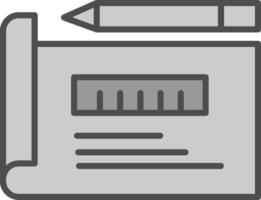 prototypage ligne rempli niveaux de gris icône conception vecteur