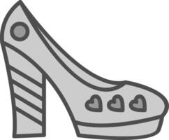 des chaussures ligne rempli niveaux de gris icône conception vecteur