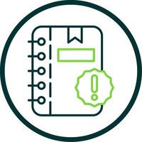 bloc-notes ligne cercle icône conception vecteur