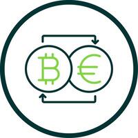 bitcoin changeur ligne cercle icône conception vecteur