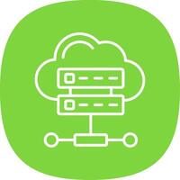 nuage base de données ligne courbe icône conception vecteur