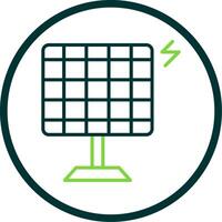 solaire énergie ligne cercle icône conception vecteur
