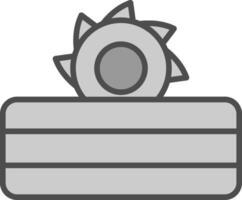 table vu ligne rempli niveaux de gris icône conception vecteur