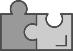 puzzle ligne rempli niveaux de gris icône conception vecteur