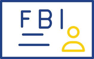 FBI ligne deux Couleur icône conception vecteur