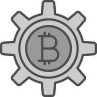 bitcoin la gestion ligne rempli niveaux de gris icône conception vecteur