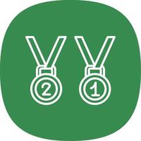 médailles ligne courbe icône conception vecteur