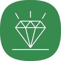 diamant ligne courbe icône conception vecteur
