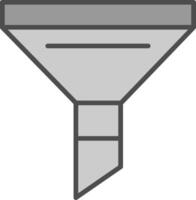 entonnoir ligne rempli niveaux de gris icône conception vecteur