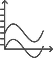 vague graphique ligne rempli niveaux de gris icône conception vecteur