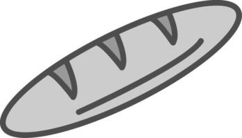 baguette ligne rempli niveaux de gris icône conception vecteur