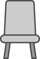 siège ligne rempli niveaux de gris icône conception vecteur