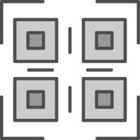 qr code ligne rempli niveaux de gris icône conception vecteur