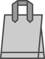 fourre-tout sac ligne rempli niveaux de gris icône conception vecteur