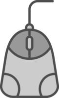 Souris ligne rempli niveaux de gris icône conception vecteur
