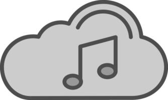 nuage ligne rempli niveaux de gris icône conception vecteur