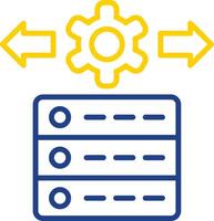 Les données la gestion ligne deux Couleur icône conception vecteur