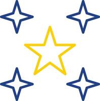 étoiles ligne deux Couleur icône conception vecteur