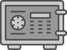casier ligne rempli niveaux de gris icône conception vecteur