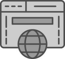 site Internet ligne rempli niveaux de gris icône conception vecteur