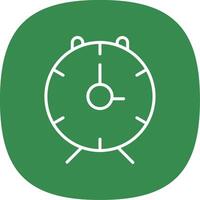 alarme l'horloge ligne courbe icône conception vecteur