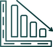 icône de dégradé de ligne graphique à barres vecteur