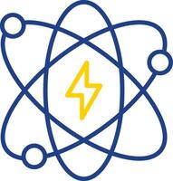 atomique énergie ligne deux Couleur icône conception vecteur