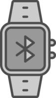 Bluetooth ligne rempli niveaux de gris icône conception vecteur