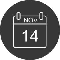 novembre ligne inversé icône conception vecteur