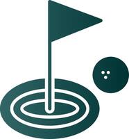 le golf glyphe pente icône vecteur