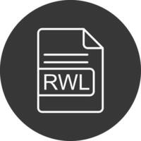 rwl fichier format ligne inversé icône conception vecteur