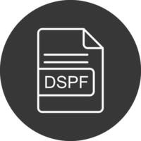 dspf fichier format ligne inversé icône conception vecteur