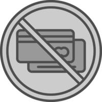 interdit signe ligne rempli niveaux de gris icône conception vecteur