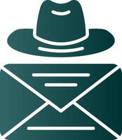 icône de dégradé de glyphe de courrier vecteur