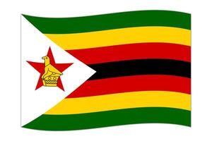 agitant drapeau de le pays Zimbabwe. illustration. vecteur