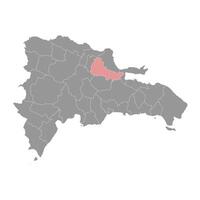 duarte Province carte, administratif division de dominicain république. illustration. vecteur