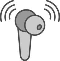 écouteur ligne rempli niveaux de gris icône conception vecteur