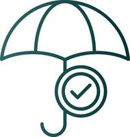 icône de dégradé de ligne parapluie vecteur