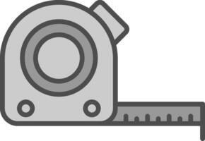 ruban mesure ligne rempli niveaux de gris icône conception vecteur